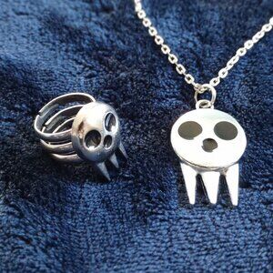 Funky Skull Necklace and ring set